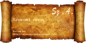Szuromi Anna névjegykártya